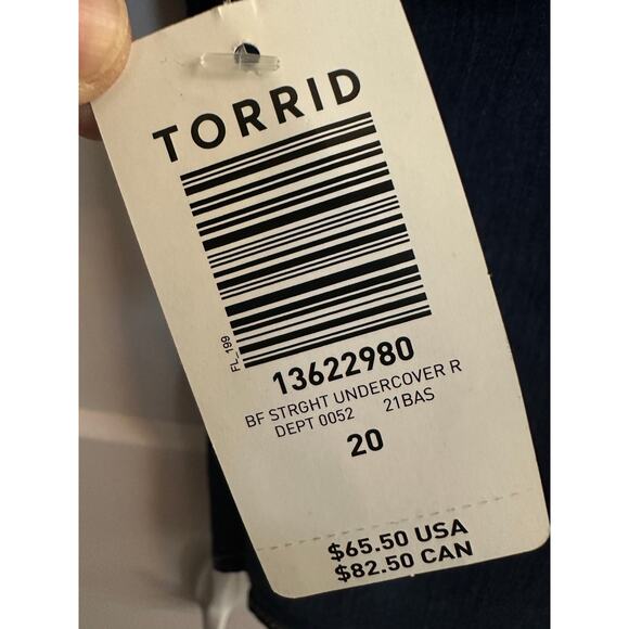 Torrid Women’s Boyfriend Straight Jeans Blue Size 20R Plus Mid Rise Relaxed Leg - Picture 10 of 11